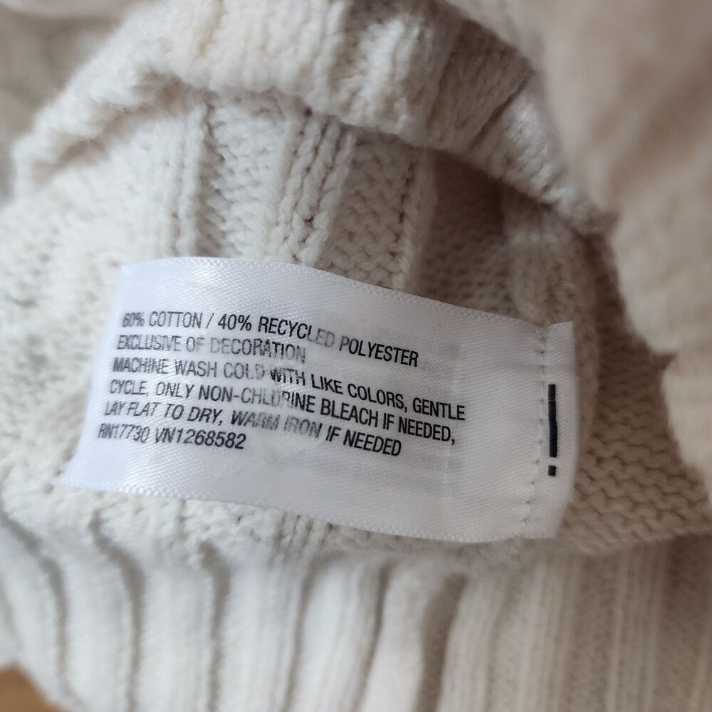 Wild Fable Womens Cream Cable Knit American Flag Crewneck Sweater Large Nwot - Picture 4 of 5